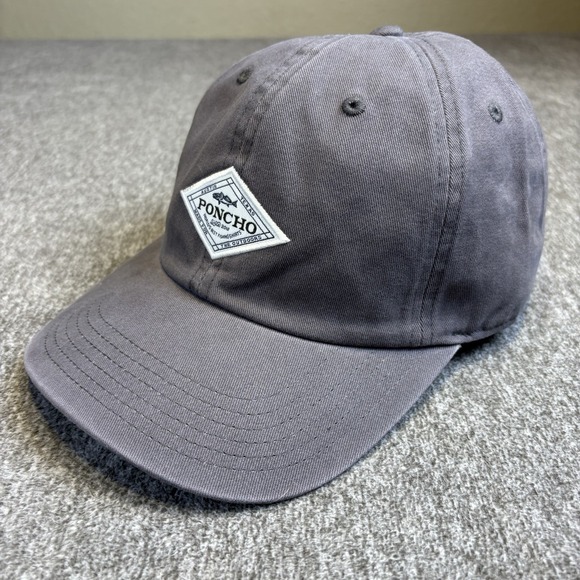 Poncho Outdoors Hat Cap Diamond Patch Logo Strap Back Fishing Outdoors Gray - Picture 1 of 11